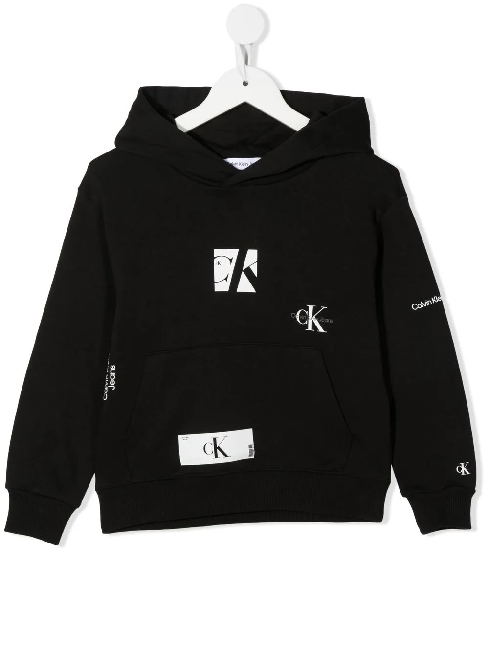 Calvin Klein Kids' Logo Pullover Hoodie In 黑色 | ModeSens