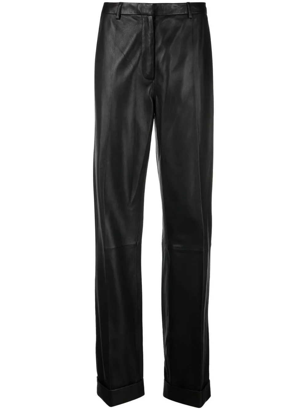 federica tosi pantalon droit en cuir - noir