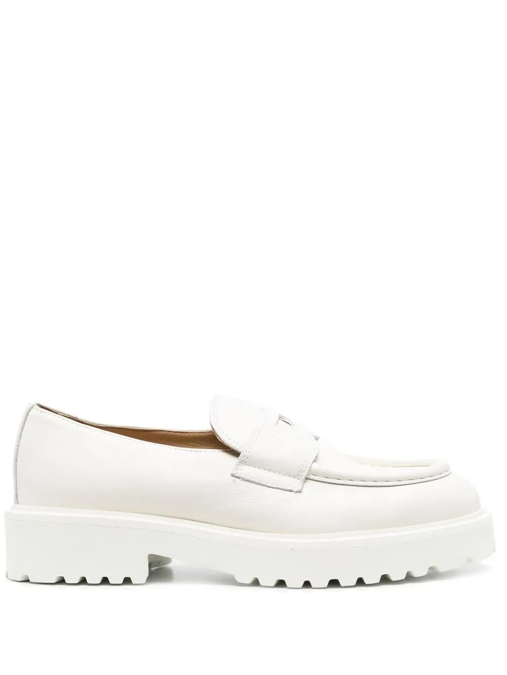 

Doucal's ridged-rubber sole detail loafers - White