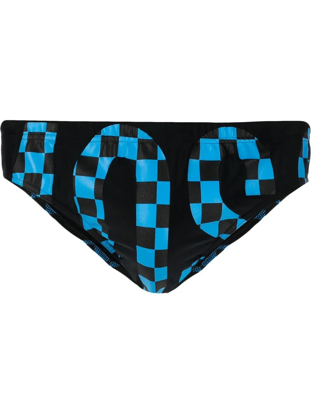 

Moschino ropa de playa a cuadros con logo - Negro