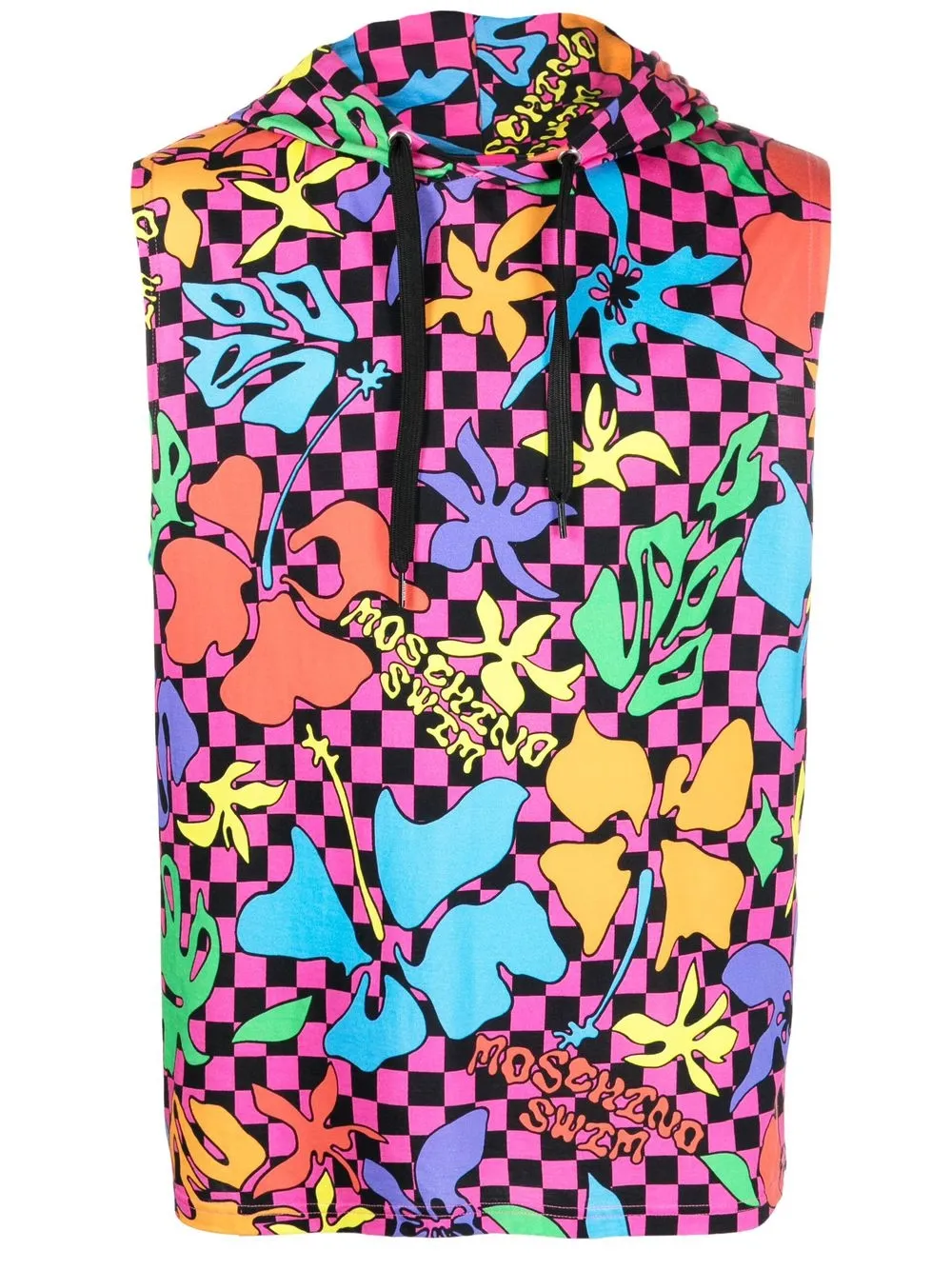 

Moschino chaleco con capucha y estampado gráfico - Azul