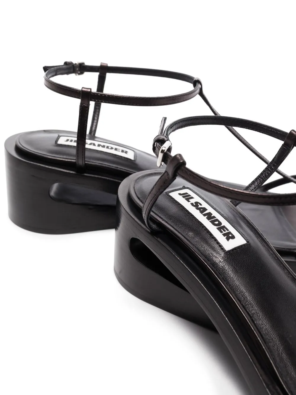 JIL SANDER 38 ポインテッドトゥ クロスストラップヒールサンダル