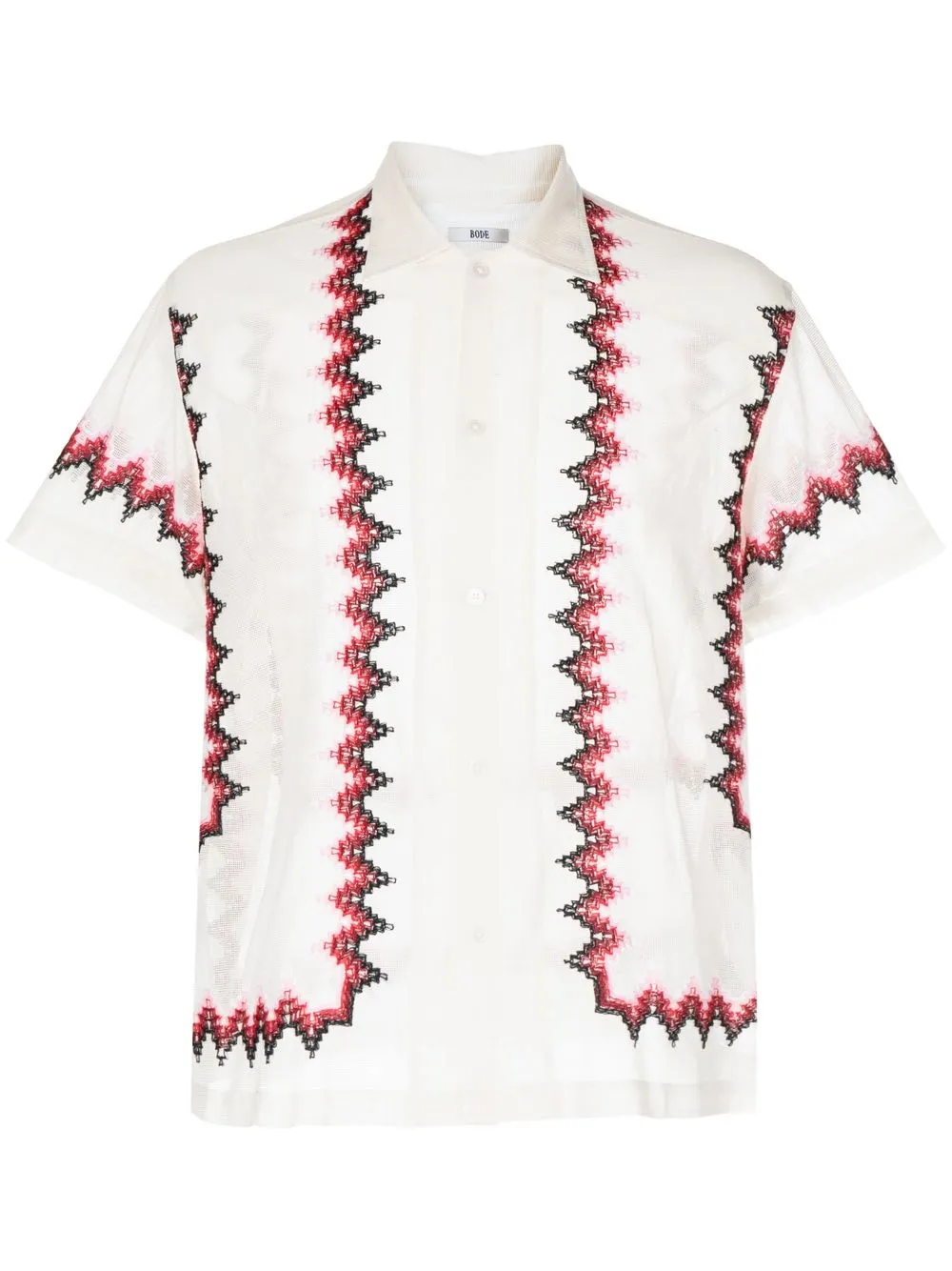 

BODE camisa con bordado en zigzag - Blanco