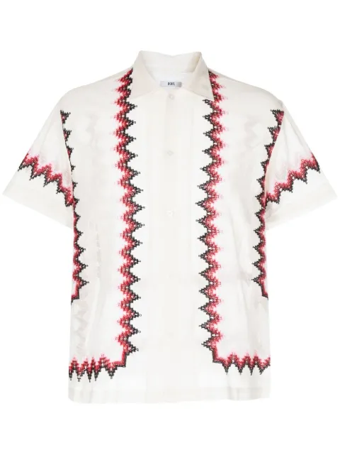 BODE zigzag-embroidered shirt