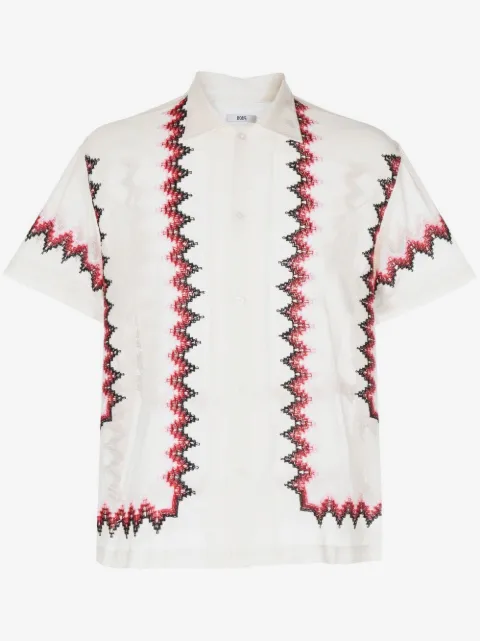 BODE camisa con bordado en zigzag