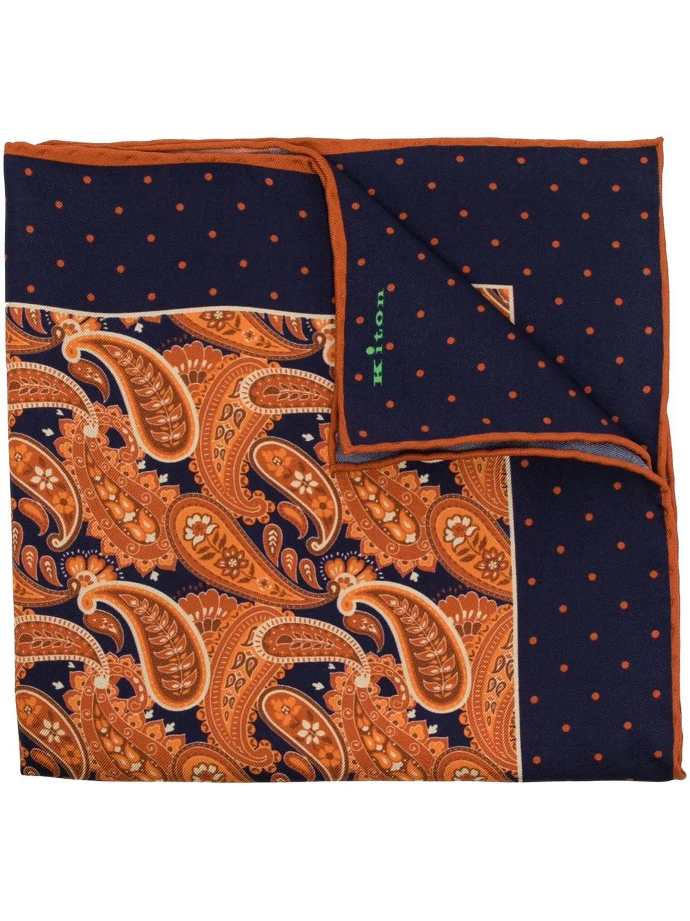 

Kiton paisley-print silk handkerchief - Blue