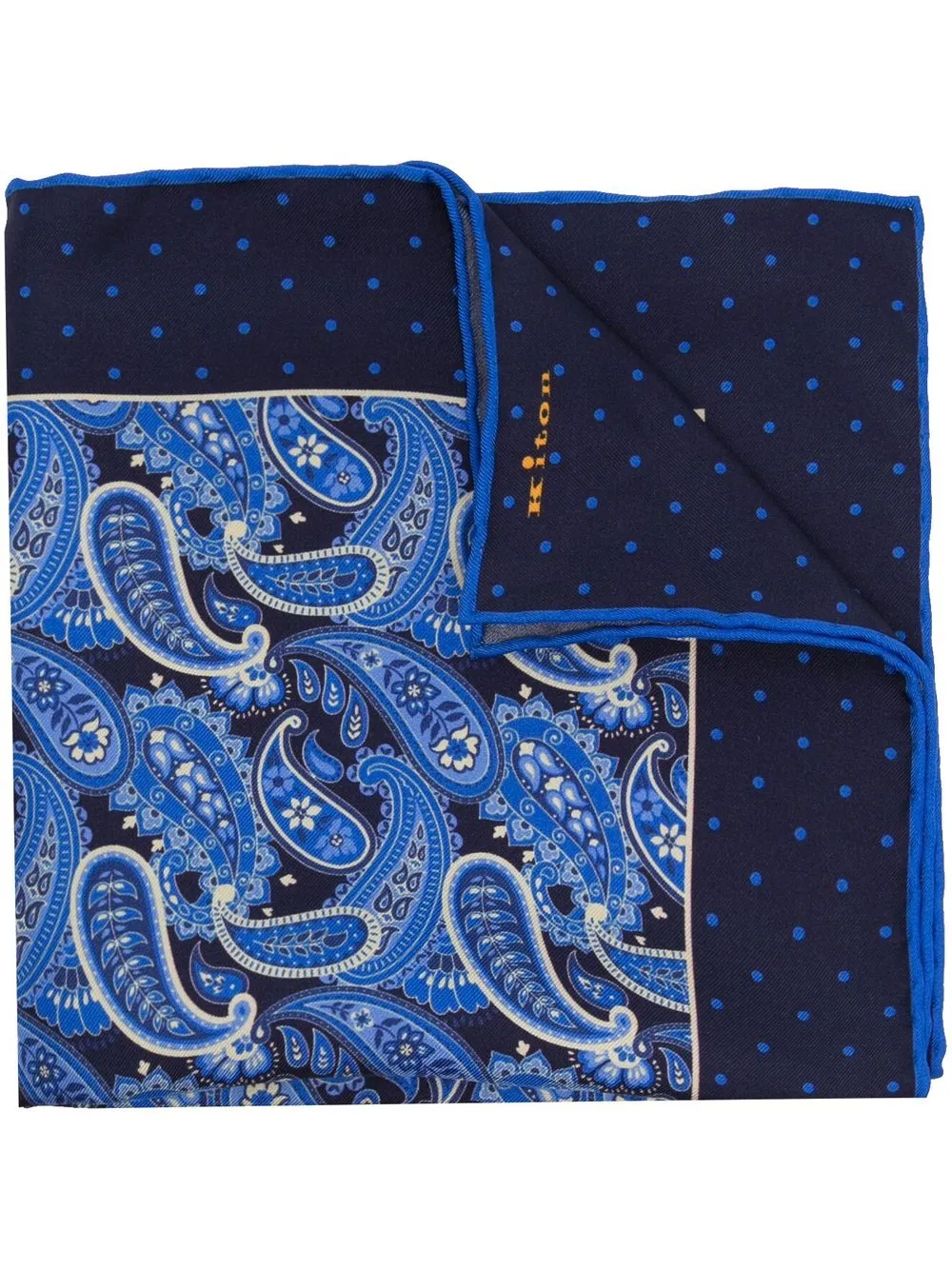 

Kiton paisley-print silk handkerchief - Blue