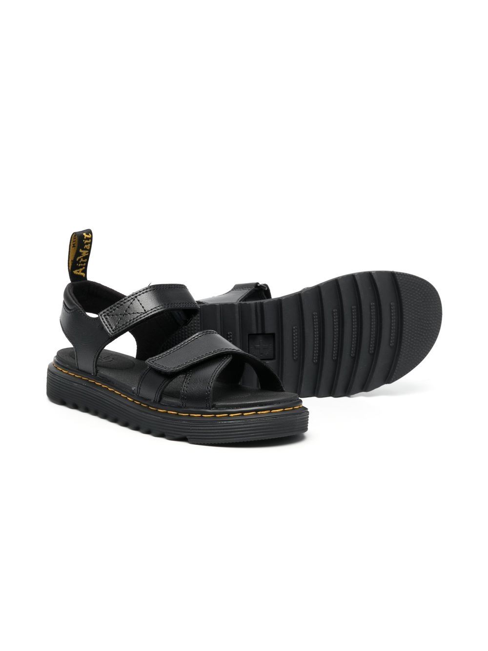 Dr. Martens Kids Vossie sandalen met dubbele bandjes - Zwart