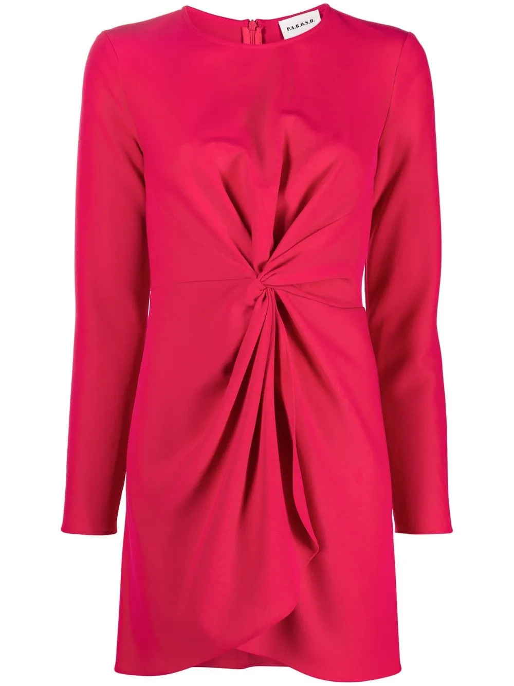 

P.A.R.O.S.H. twist-detail long-sleeve dress - Pink