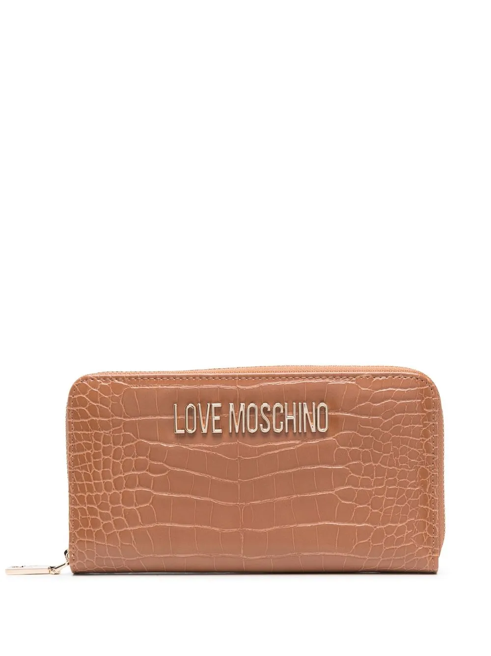 

Love Moschino cartera con placa del logo y efecto piel de cocodrilo - Marrón