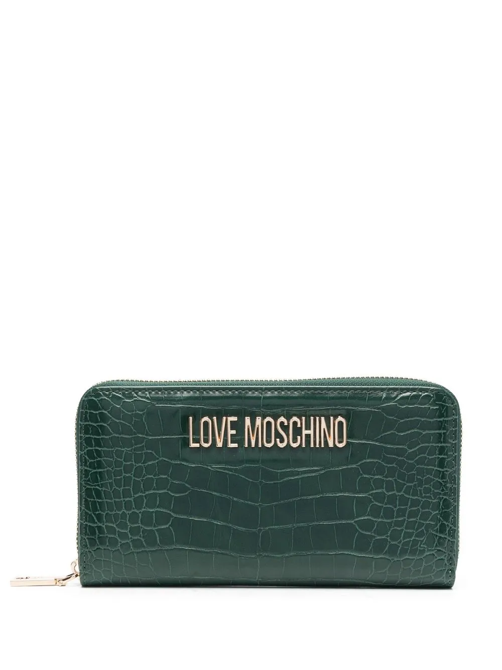 

Love Moschino cartera con placa del logo y efecto piel de cocodrilo - Verde