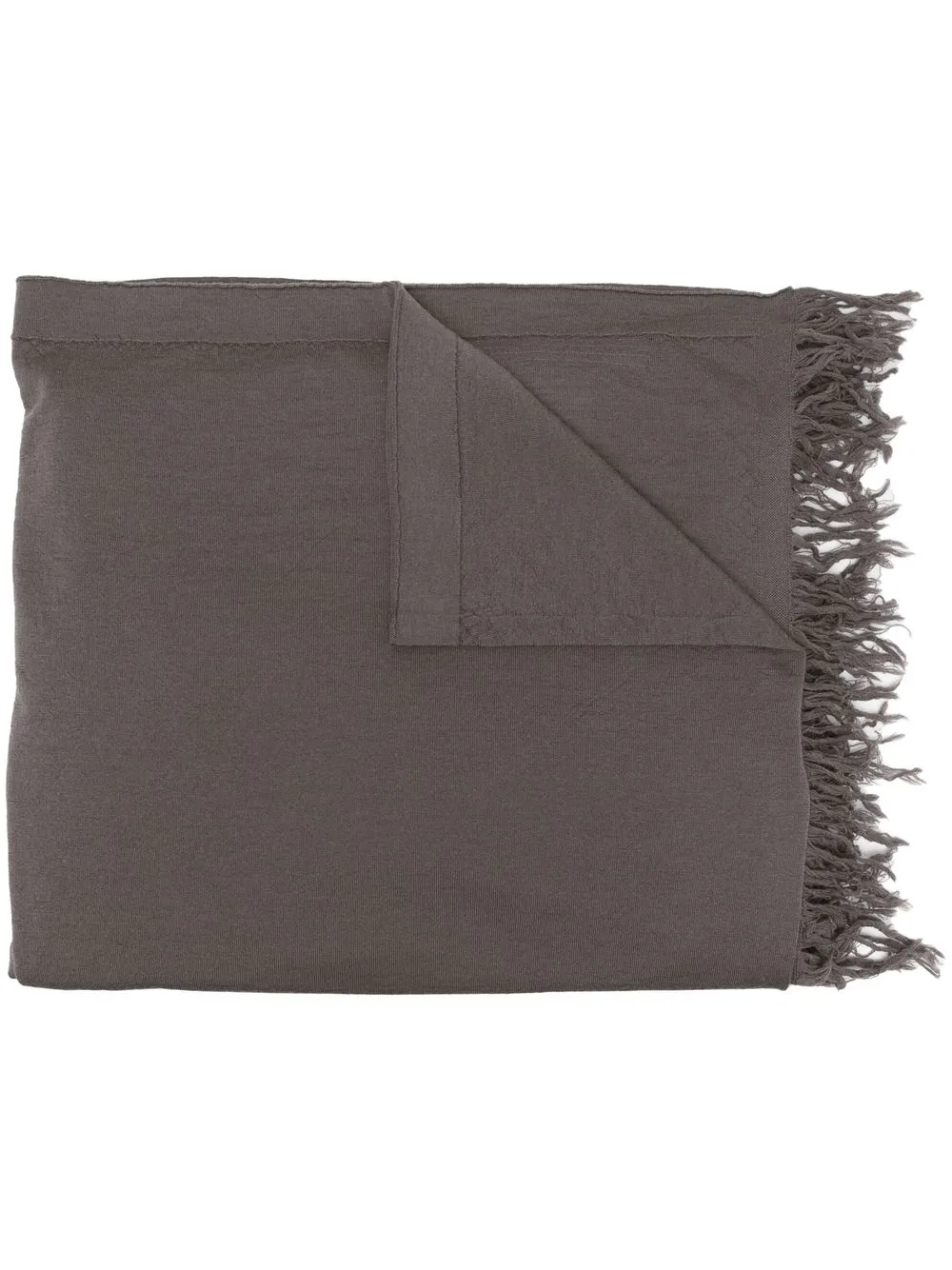 

Rick Owens fringed-edge wool scarf - Grey