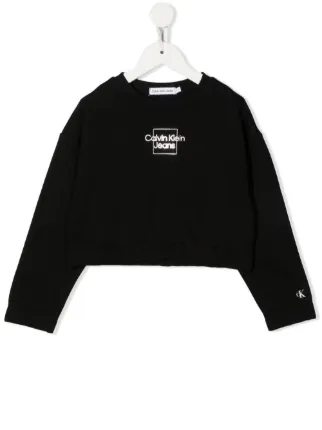 Calvin klein cheap cropped logo sweatshirt