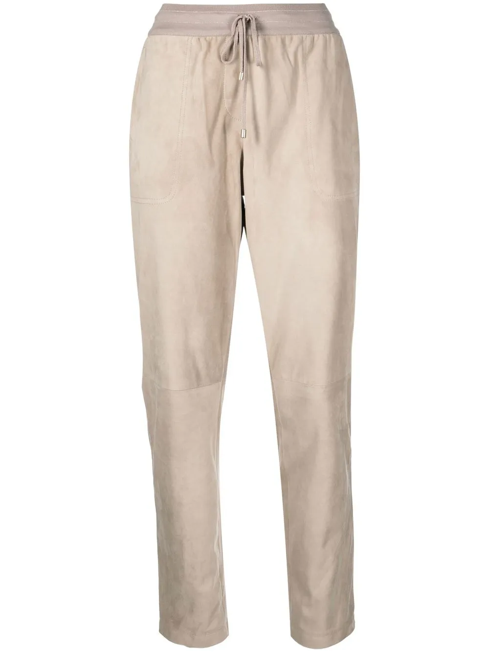 

Lorena Antoniazzi elasticated-waistband straight-leg trousers - Neutrals