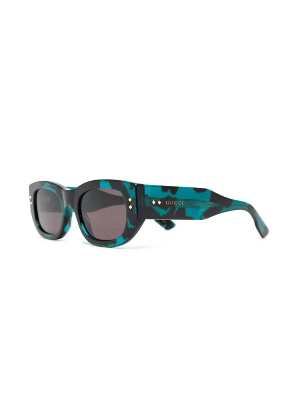 Gucci Eyewear Square Tinted Sunglasses | Blue | FARFETCH JO