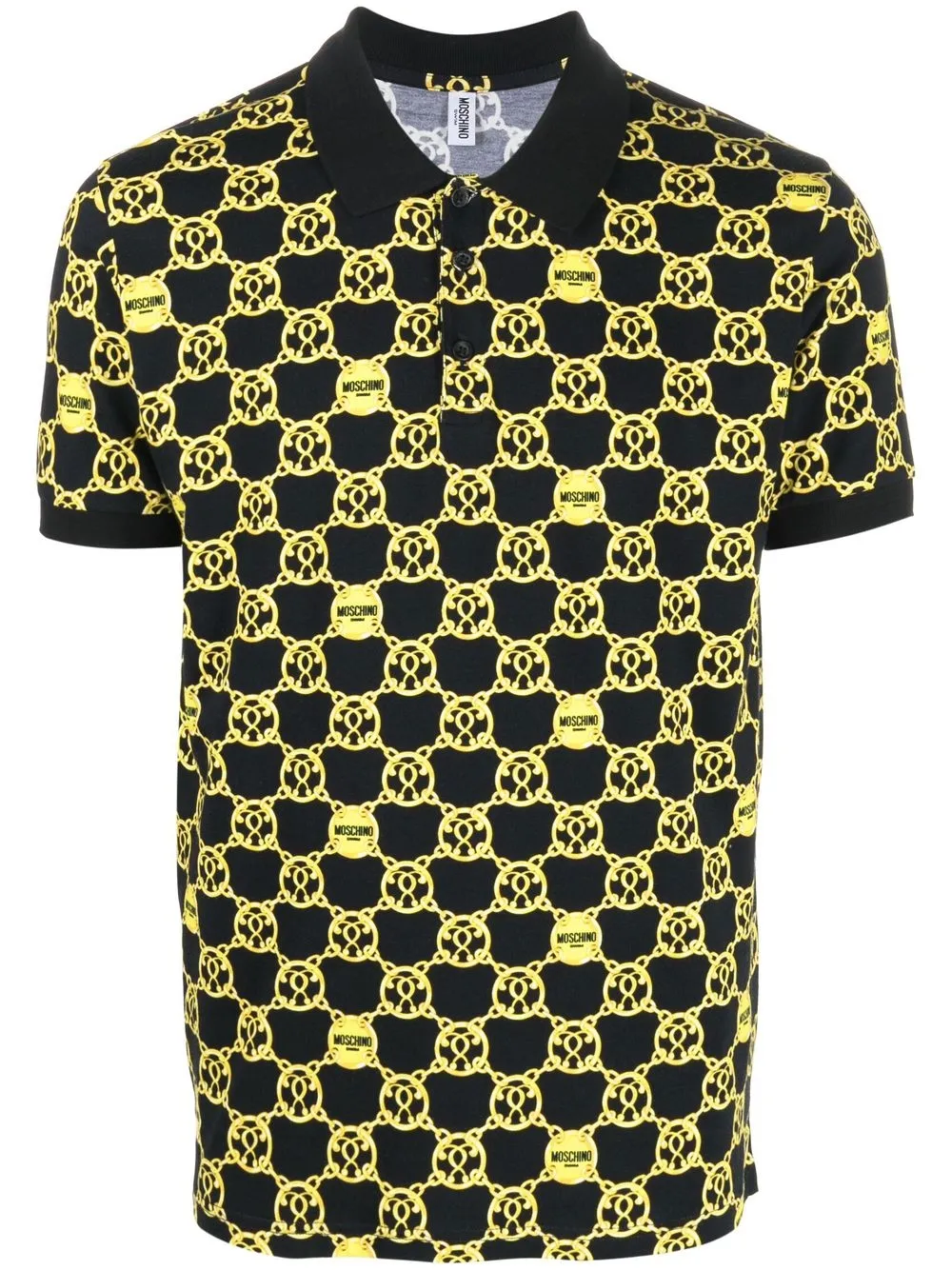 

Moschino playera tipo polo con logo estampado - Negro