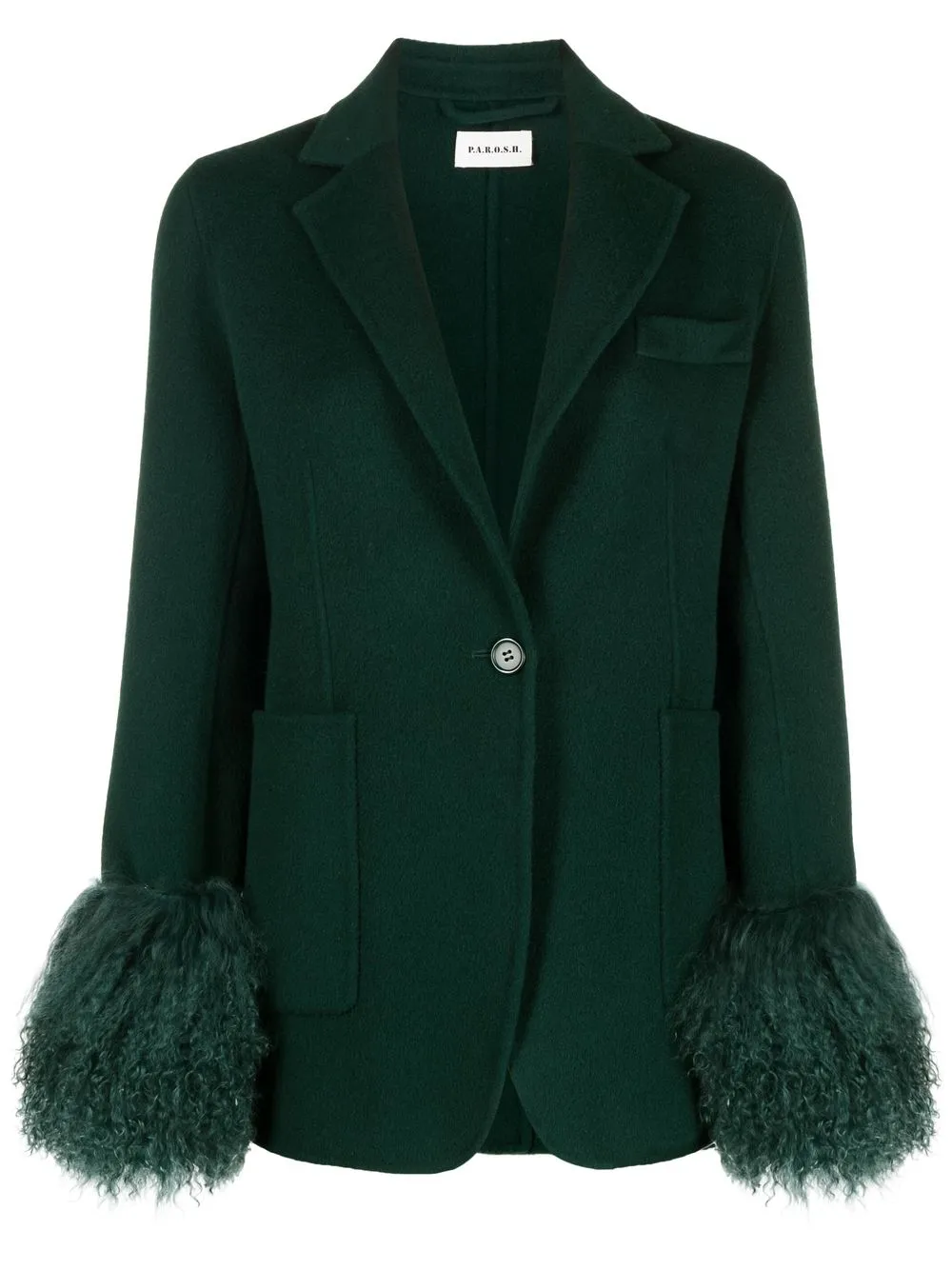 

P.A.R.O.S.H. blazer de vestir con ribete texturizada - Verde