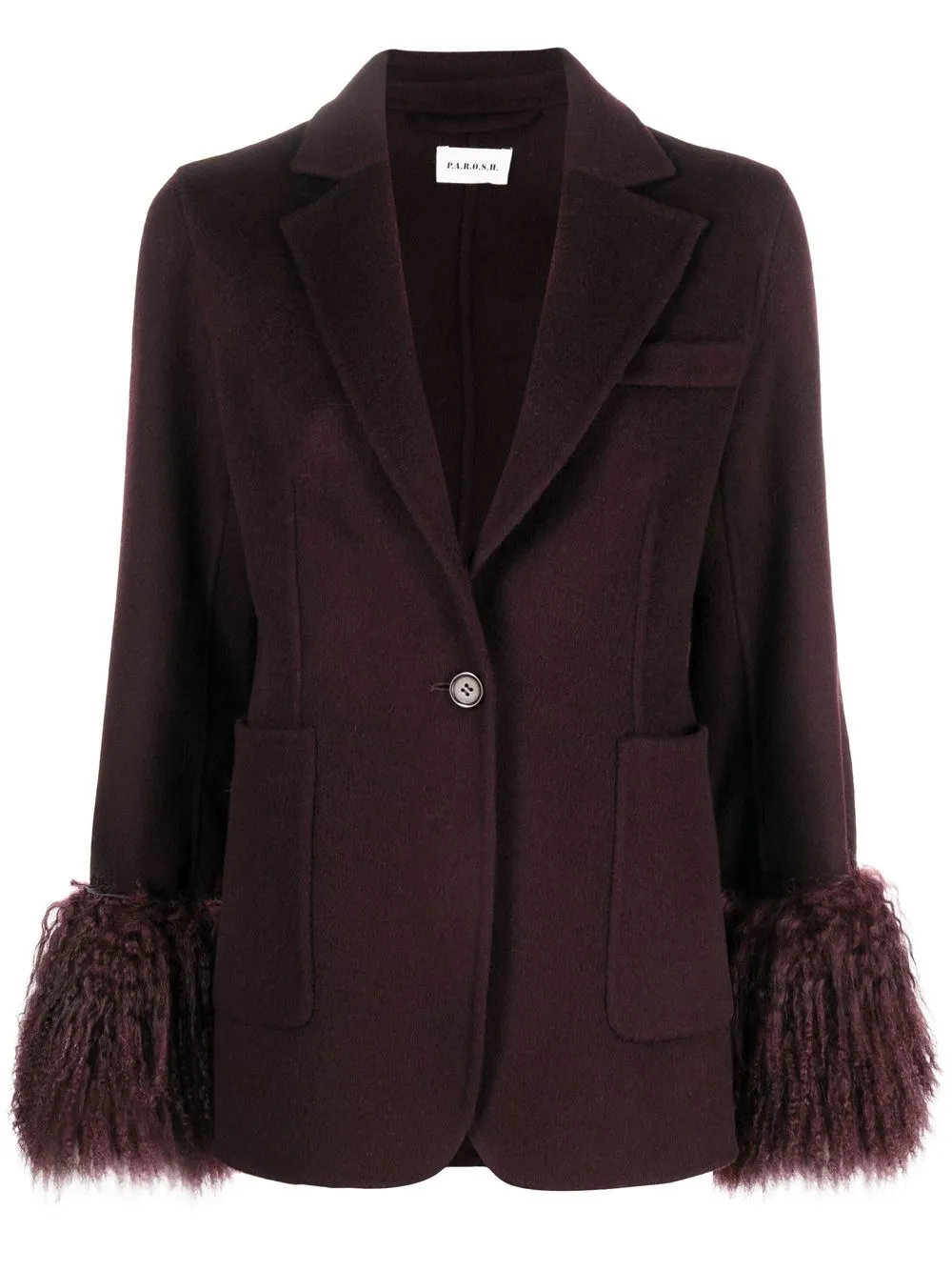 

P.A.R.O.S.H. blazer de vestir con ribete de pelo - Rojo