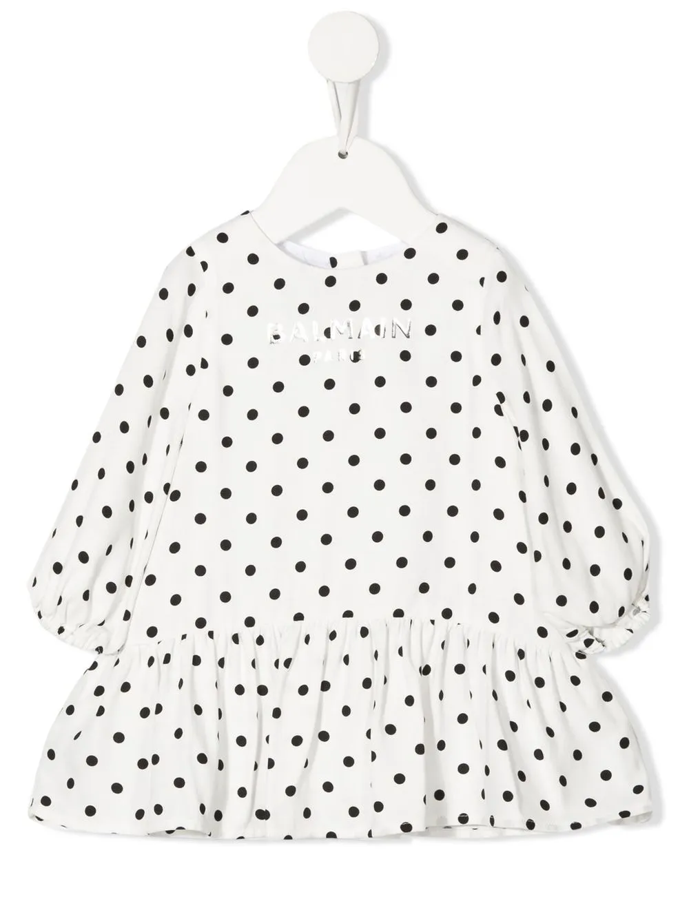 

Balmain Kids vestido con estampado de lunares - Blanco