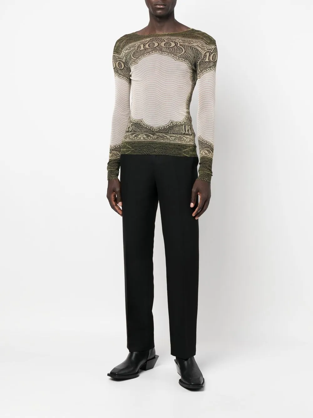 Jean Paul Gaultier Top met print - Beige