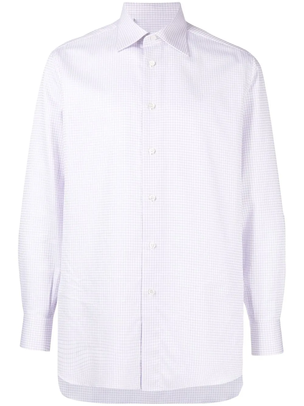 

Brioni check-print cotton shirt - White