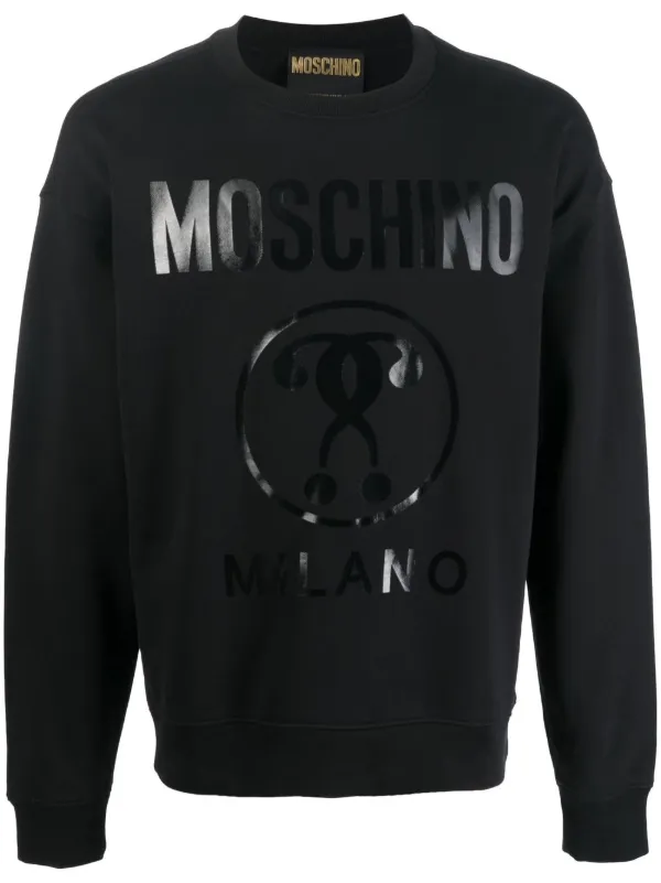 Moschino Double Question Mark logo print Sweatshirt Farfetch