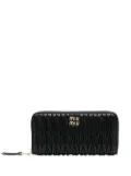 Miu Miu logo-plaque quilted leather wallet - Black