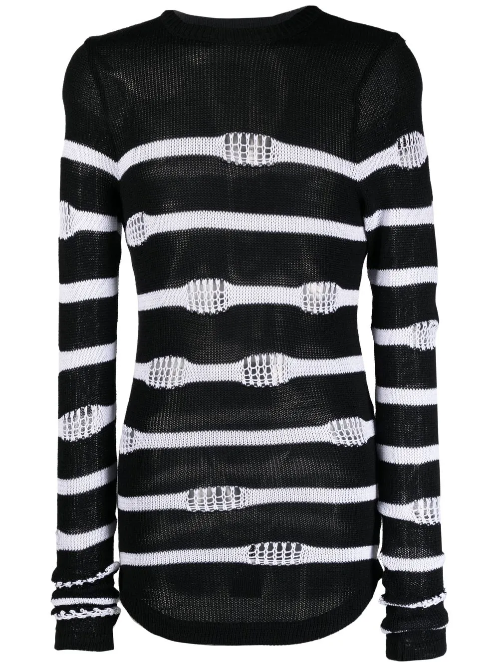 

Balmain suéter a rayas con efecto envejecido - Negro