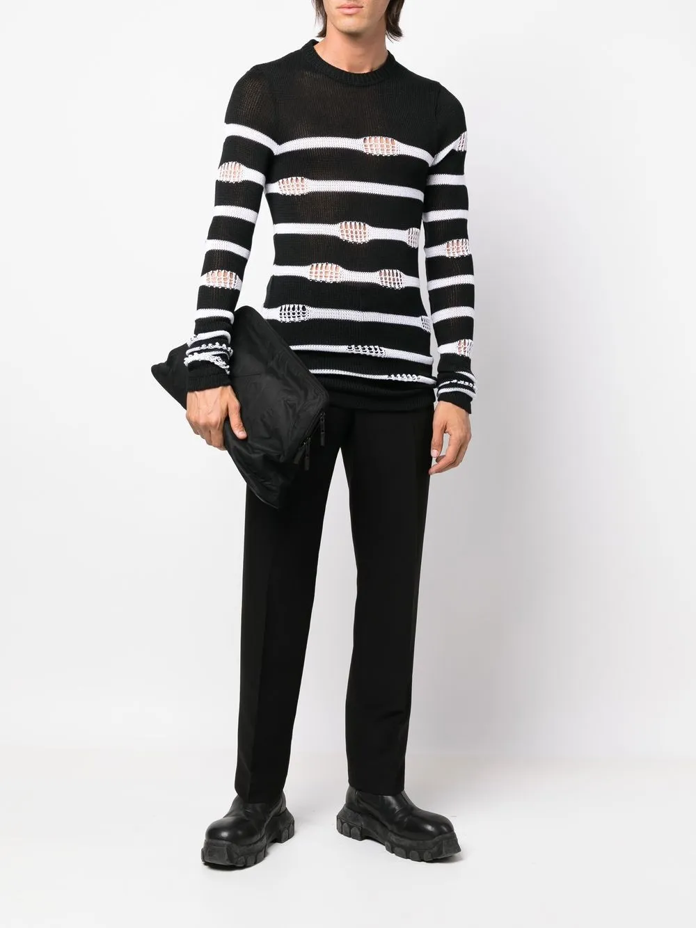 Balmain Gerafelde trui - Zwart