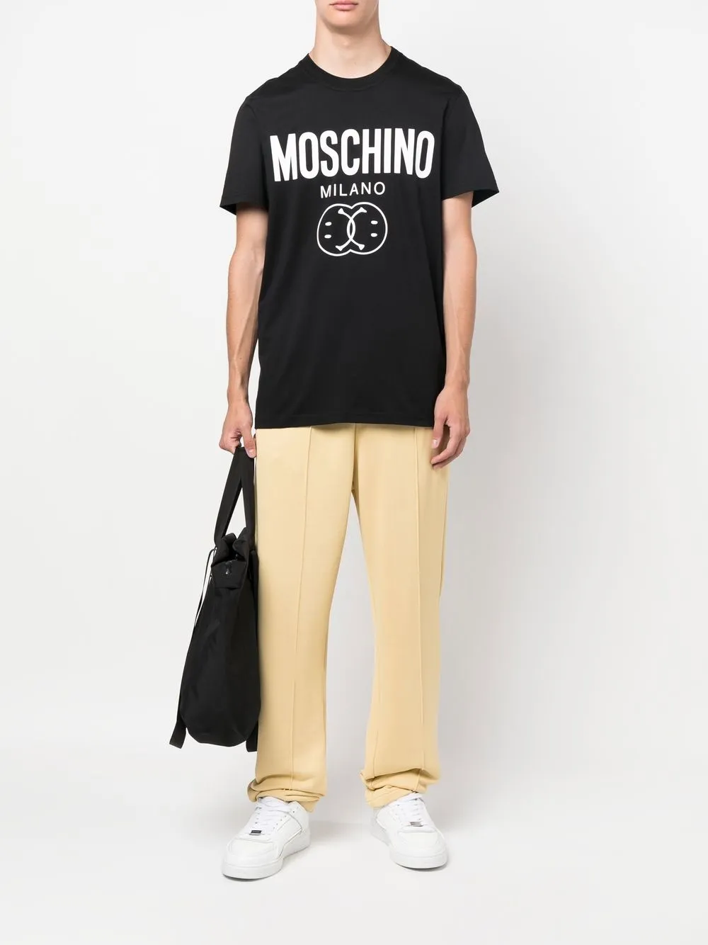 Moschino T-shirt met logoprint - Zwart