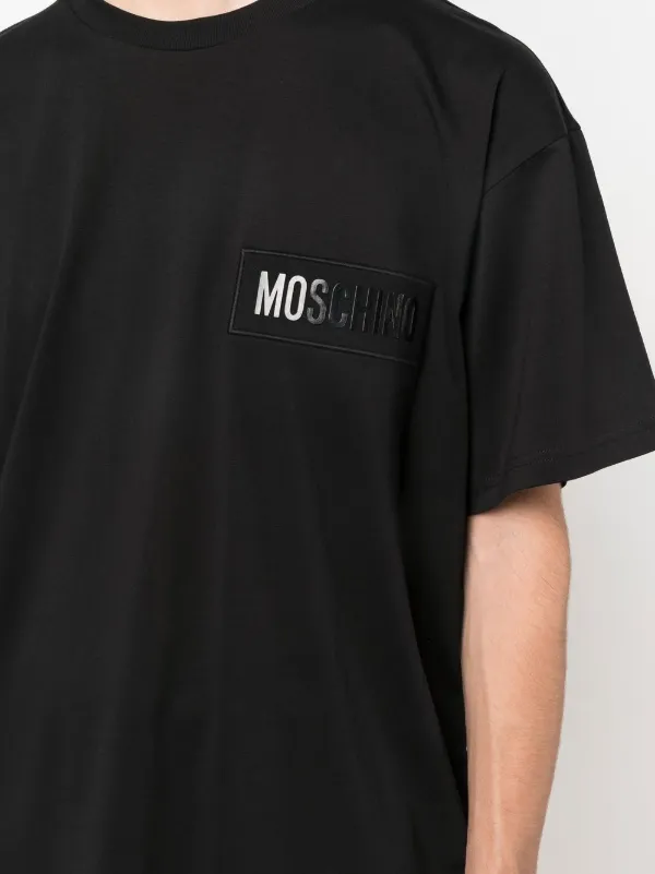 【関税込み】Moschino ブラック ロゴプリント Tシャツ Moschino ロゴ Tシャツ | ブラック | FARFETCH JP