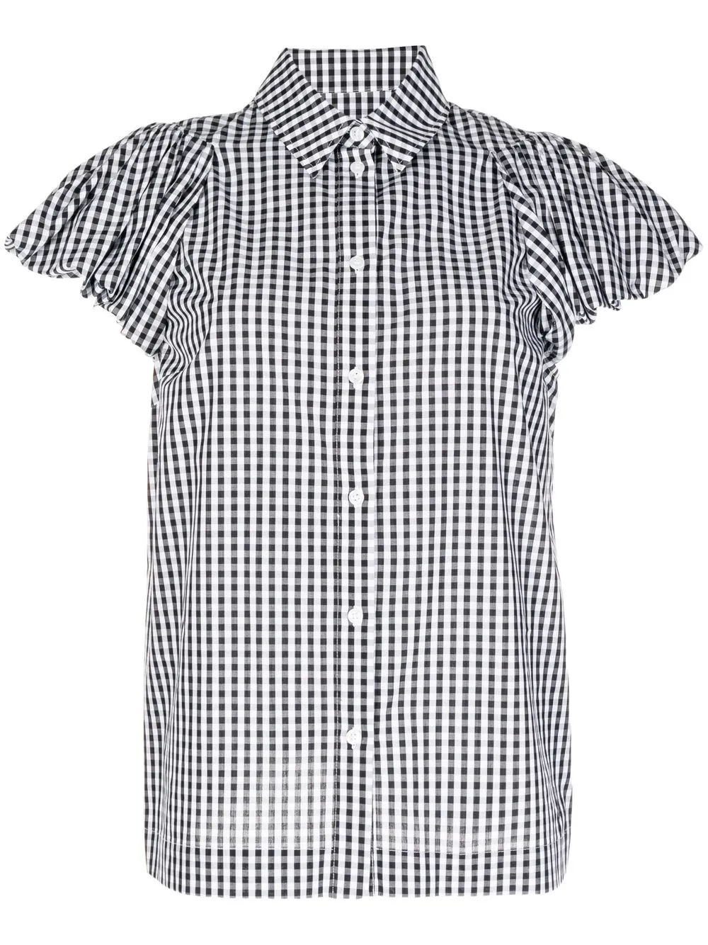 

Simone Rocha camisa con estampado de cuadros gingham - Negro