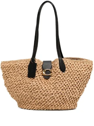 Coach top woven tote