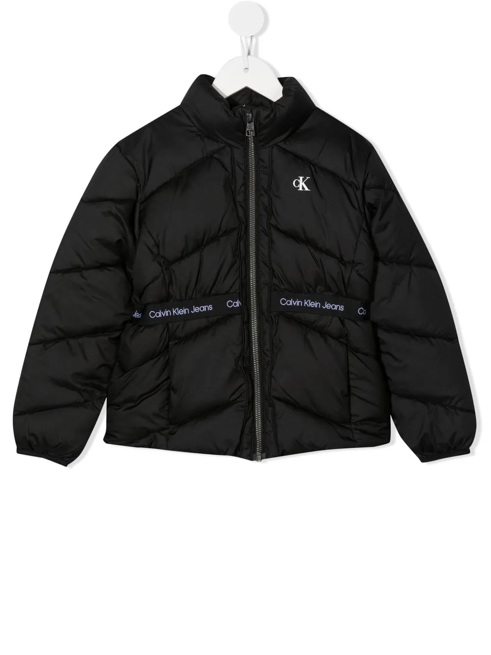 

Calvin Klein Kids chamarra capitonada con logo - Negro