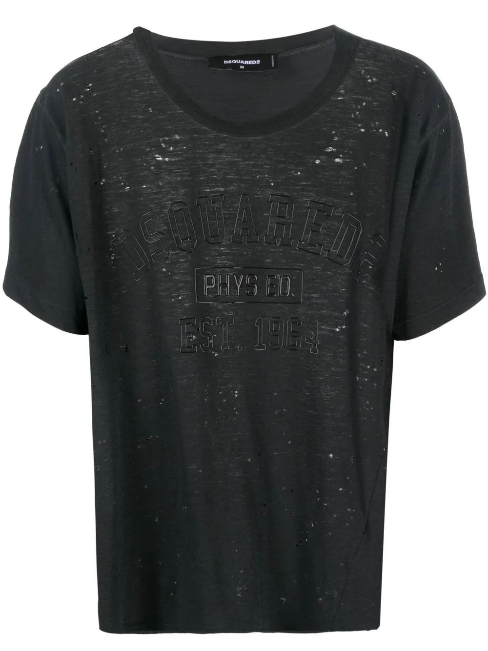 

Dsquared2 embossed-logo distressed T-shirt - Black