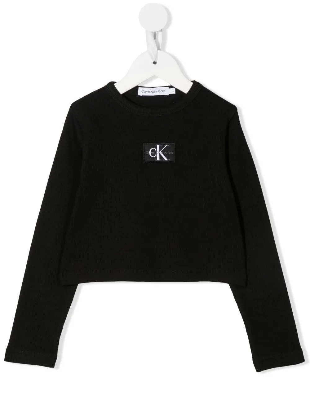 

Calvin Klein Kids top manga larga con logo - Negro