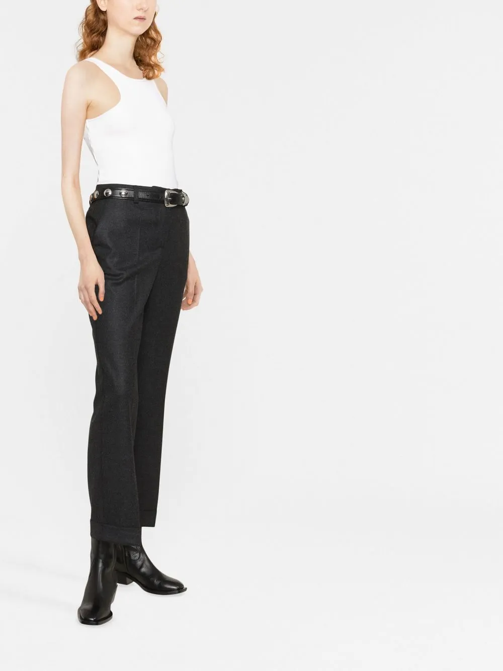 P.a.r.o.s.h Sequin-detail Tapered-leg Trousers In Grey
