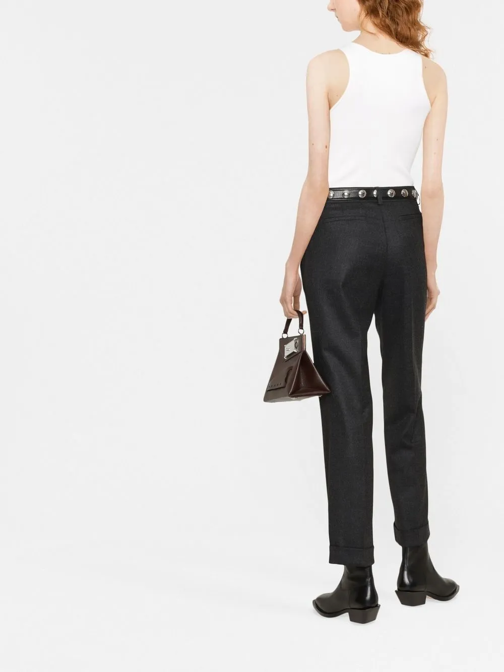 P.a.r.o.s.h Sequin-detail Tapered-leg Trousers In Grey