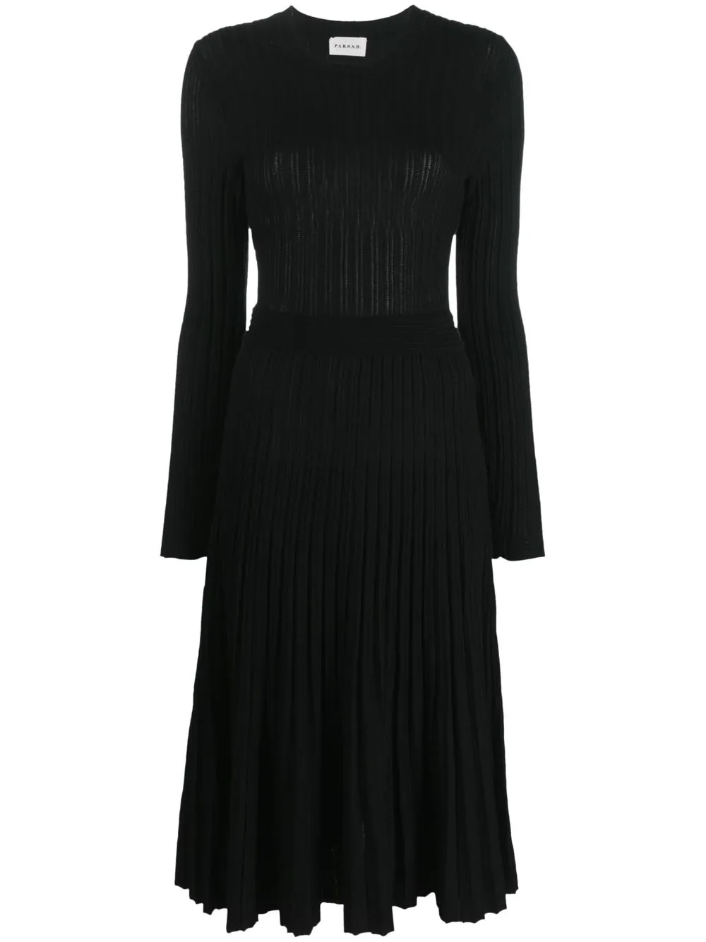 

P.A.R.O.S.H. rib-knit wool midi dress - Black