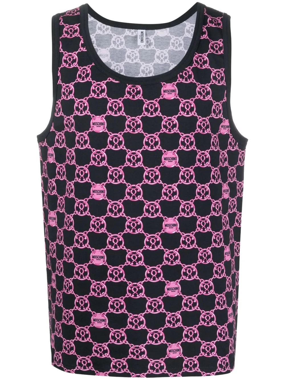 

Moschino logo monogram tank top - Black