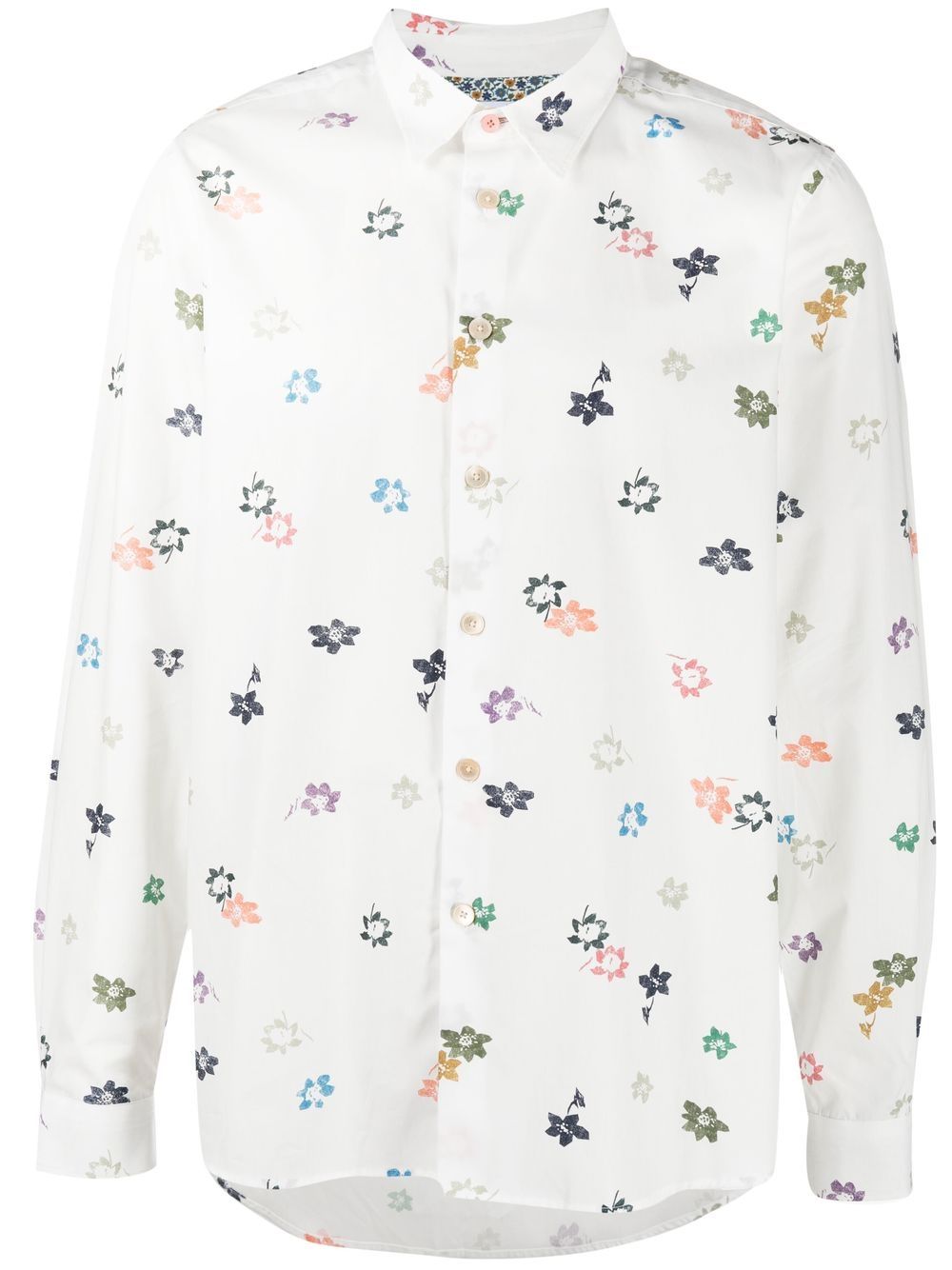 

PS Paul Smith camisa manga larga con estampado floral - Blanco