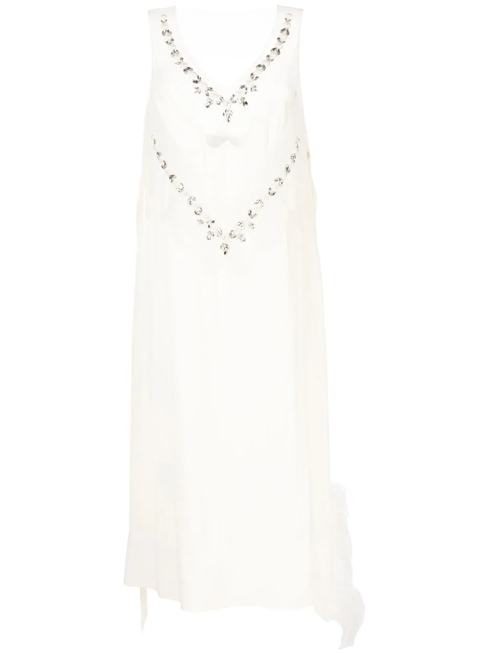 

Simone Rocha crystal-embellished silk-panelled dress - White