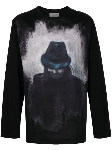 Yohji Yamamoto Langarmshirt mit grafischem Print