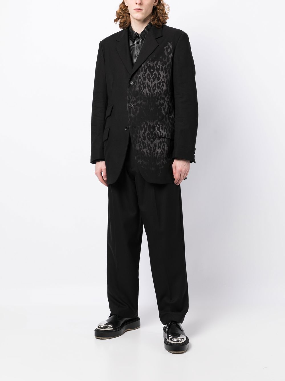 Yohji Yamamoto Blazer met dierenprint - Zwart