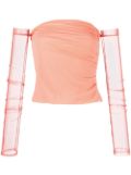 Helmut Lang sheer off-the-shoulder top - Pink