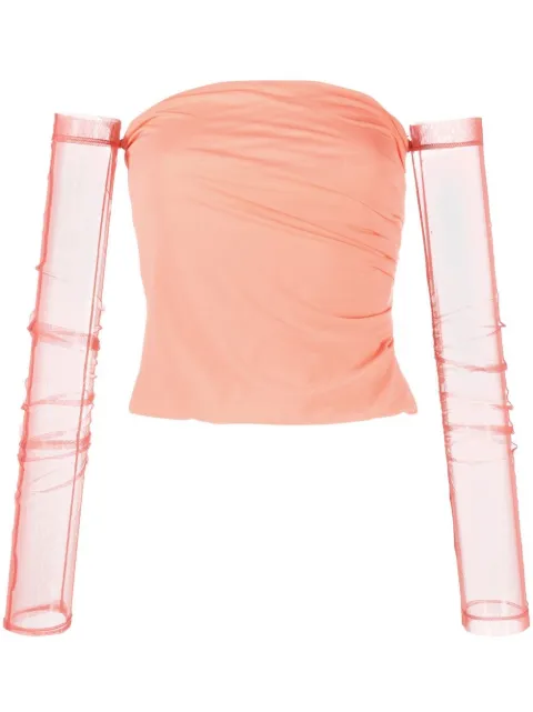 Helmut Lang top transparente con hombros descubiertos