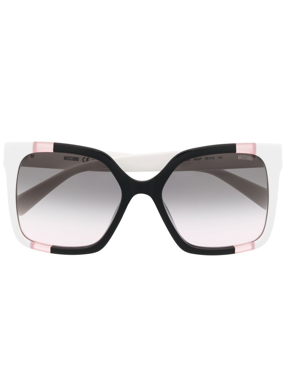 Moschino Eyewear Two-tone Square-frame Sunglasses In Black
