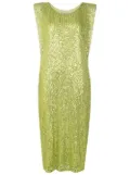 Gloria Coelho all-over sequin shift dress - Green