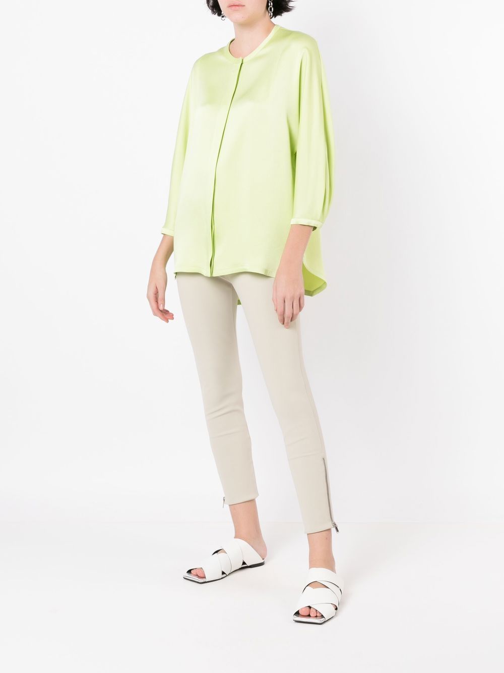 Gloria Coelho Kraagloze blouse - Groen