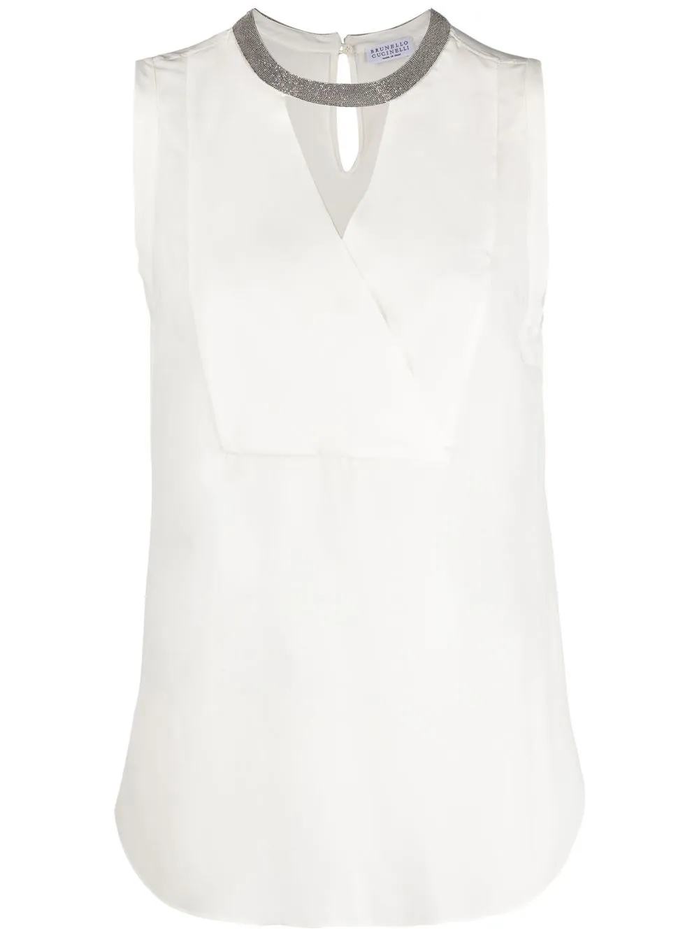 

Brunello Cucinelli Monili-embellished sleeveless blouse - White